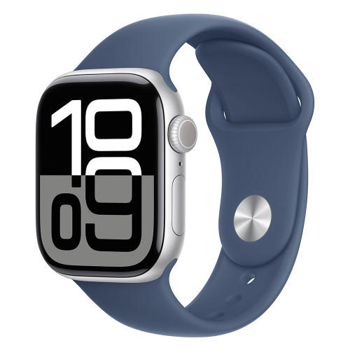 Apple Watch 10 42mm, Aluminum Silver/Denim Sport Band