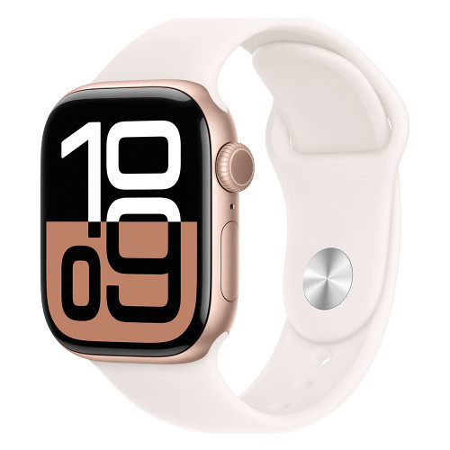 Apple Watch 10 46mm, Aluminum Rose Gold/Light Blush Sport Band