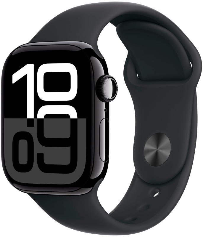 Apple Watch 10 42mm, Aluminum Jet Black/Black Sport Band
