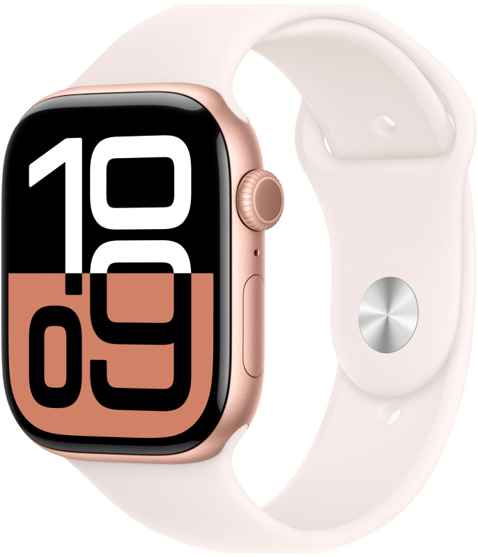 Apple Watch 10 42mm, Aluminum Rose Gold/Light Blush Sport Band